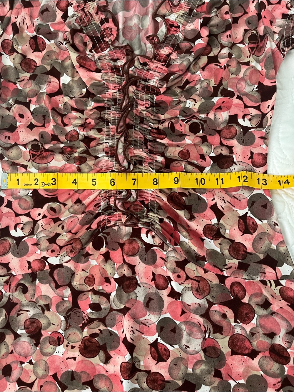 Connected Apparel Pink & Brown Floral Ruched V-Neck Dress - Picture 9 of 12